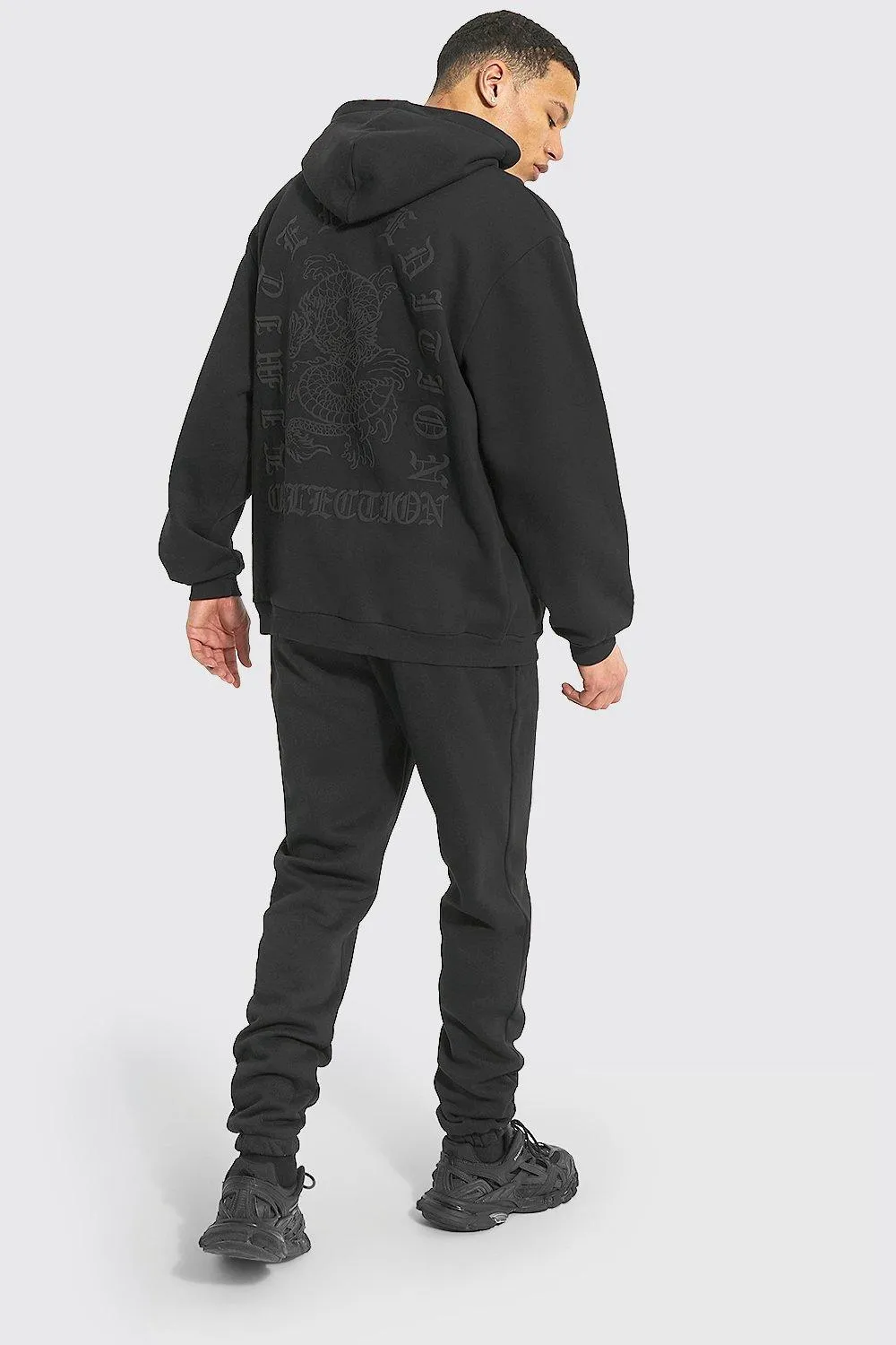 Tall Dragon 3d Zip Hooded Tracksuit | boohooMAN UK