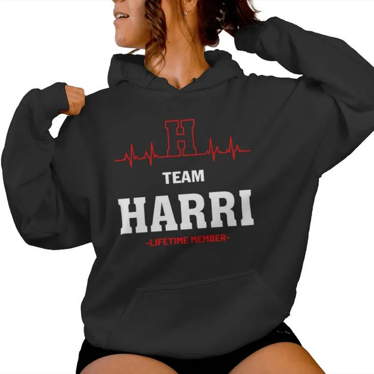 Team Harri Lifetime Member Harri Last Name Women Hoodie