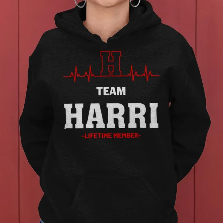 Team Harri Lifetime Member Harri Last Name Women Hoodie