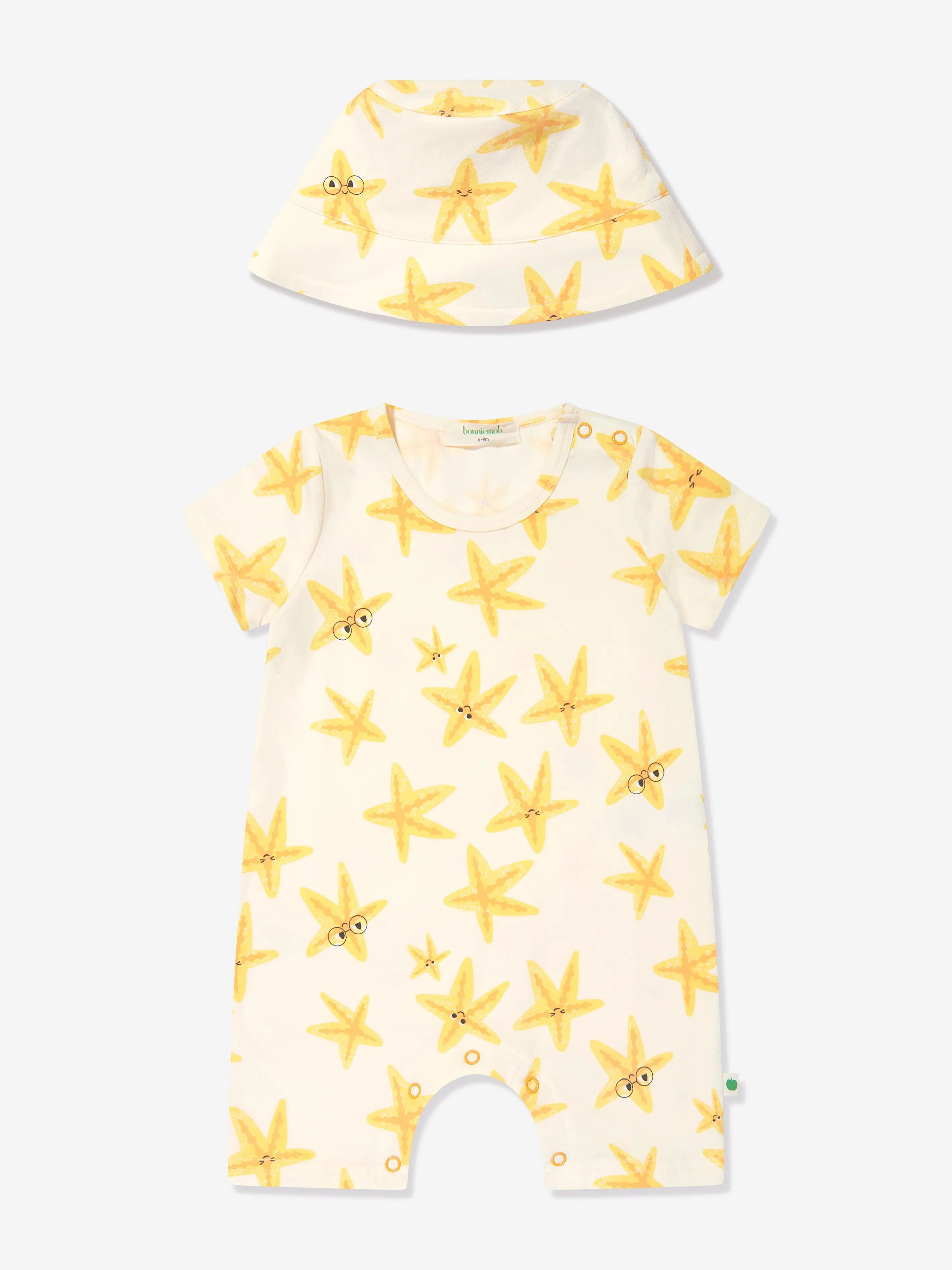 The Bonnie Mob Baby Girls Cockle Starfish Romper Set in Ivory