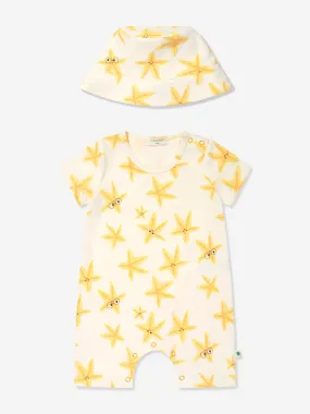 The Bonnie Mob Baby Girls Cockle Starfish Romper Set in Ivory