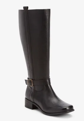 The Donna Tall Wide Calf Leather Boot By Comfortview