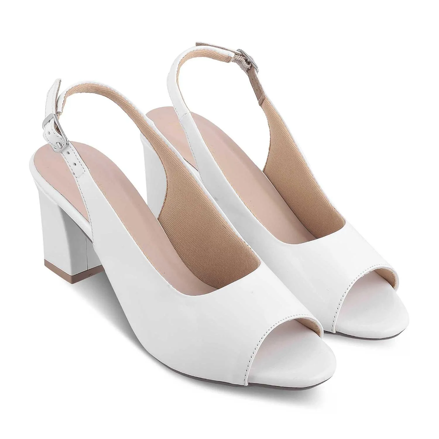 The Woo White Women's Dress Block Heel Sandals Tresmode