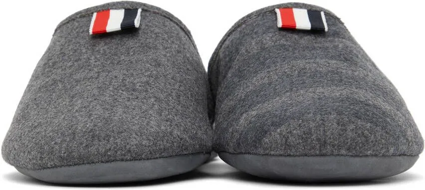 Thom Browne Grey 4-Bar Slipper