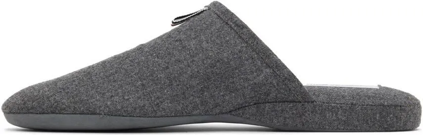 Thom Browne Grey 4-Bar Slipper