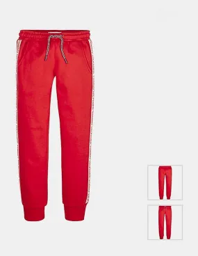 Tommy Hilfiger Kids Boys Red Solid Brand Side Tape Joggers