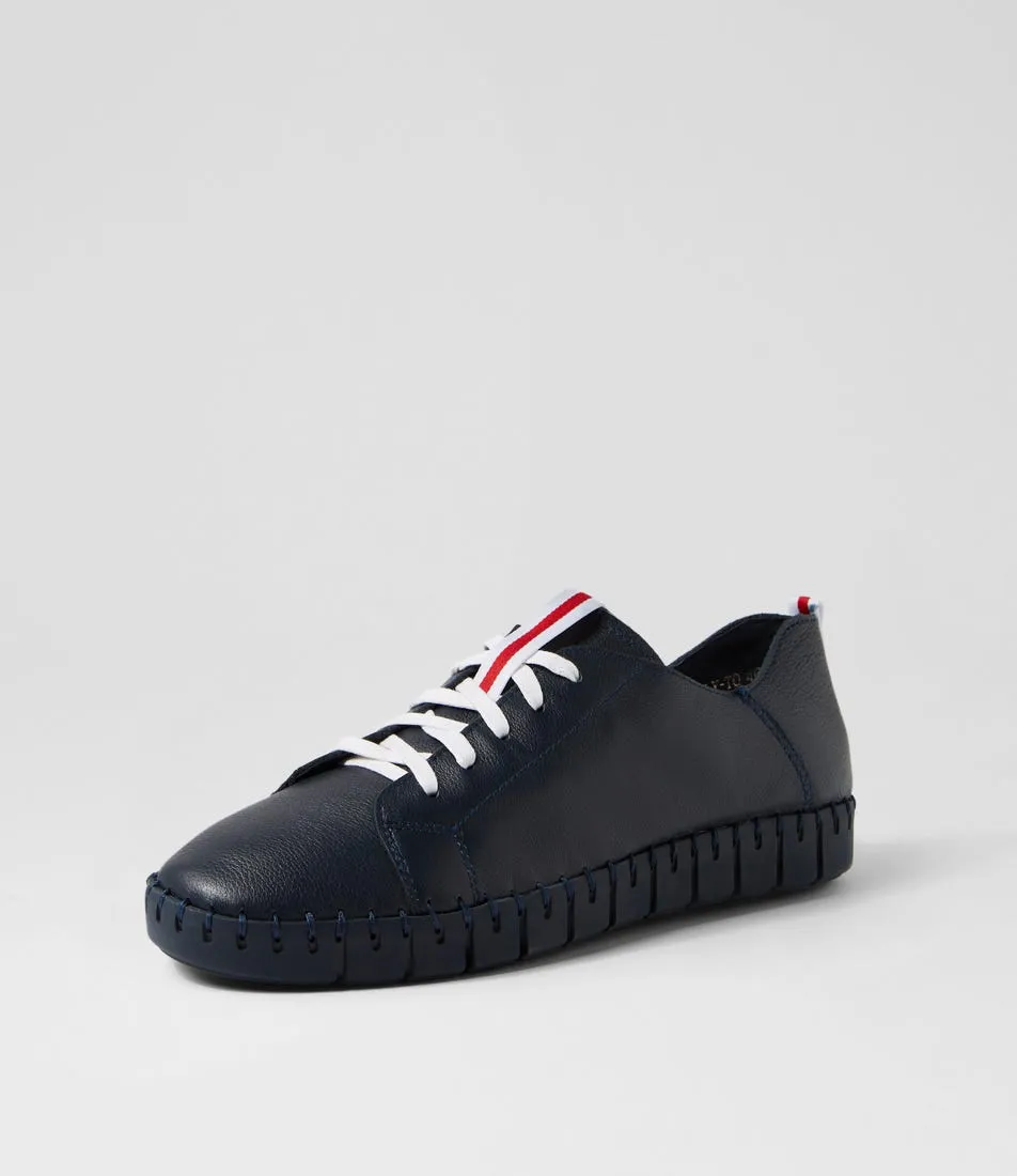 TOP END Kingsly Navy Leather Sneakers