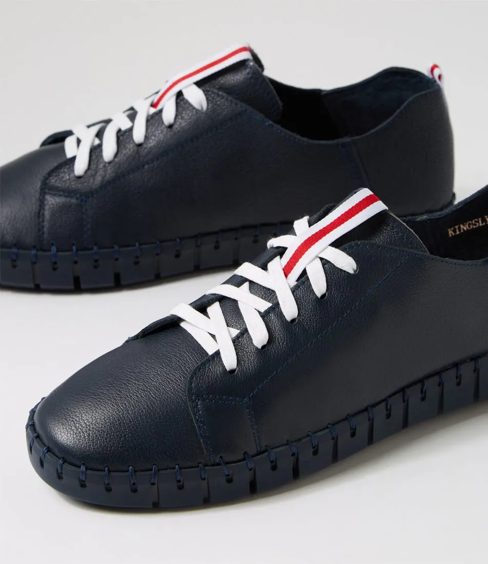 TOP END Kingsly Navy Leather Sneakers