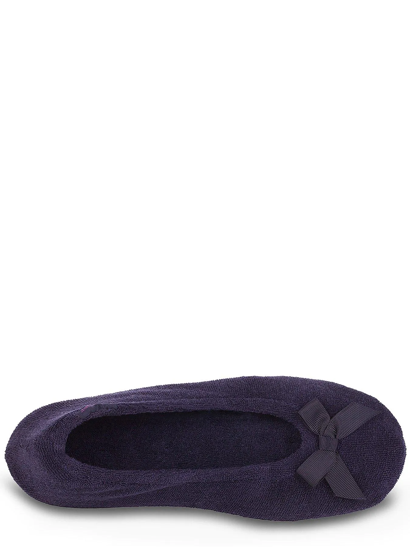 TOTES Isotoner Terry Ballerina Slipper -Navy