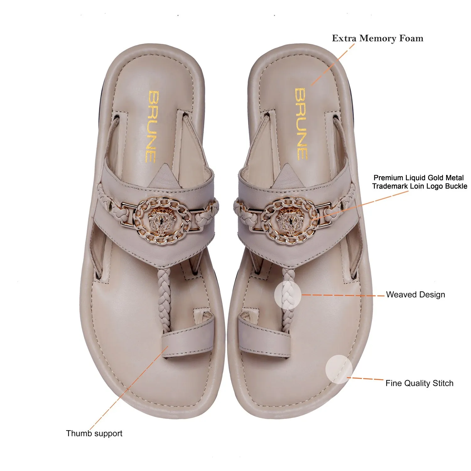 Traditional Beige Kolhapuri Slipper