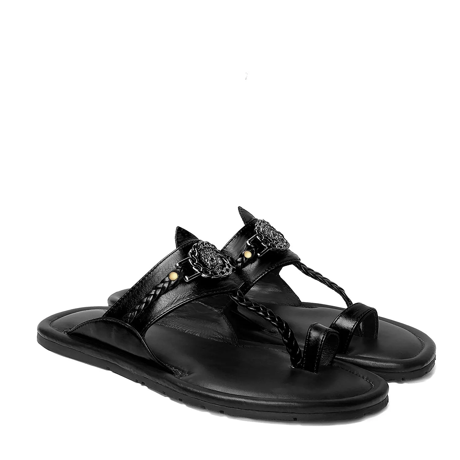 Traditional Kolhapuri Black slipper