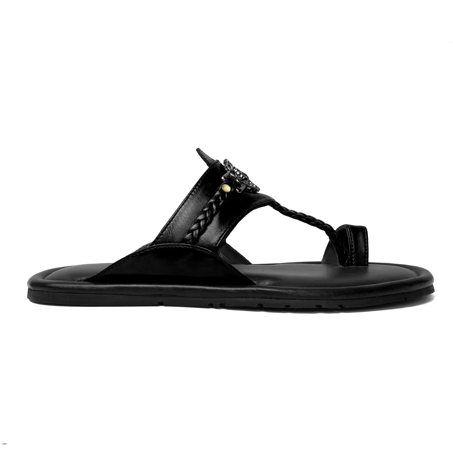 Traditional Kolhapuri Black slipper