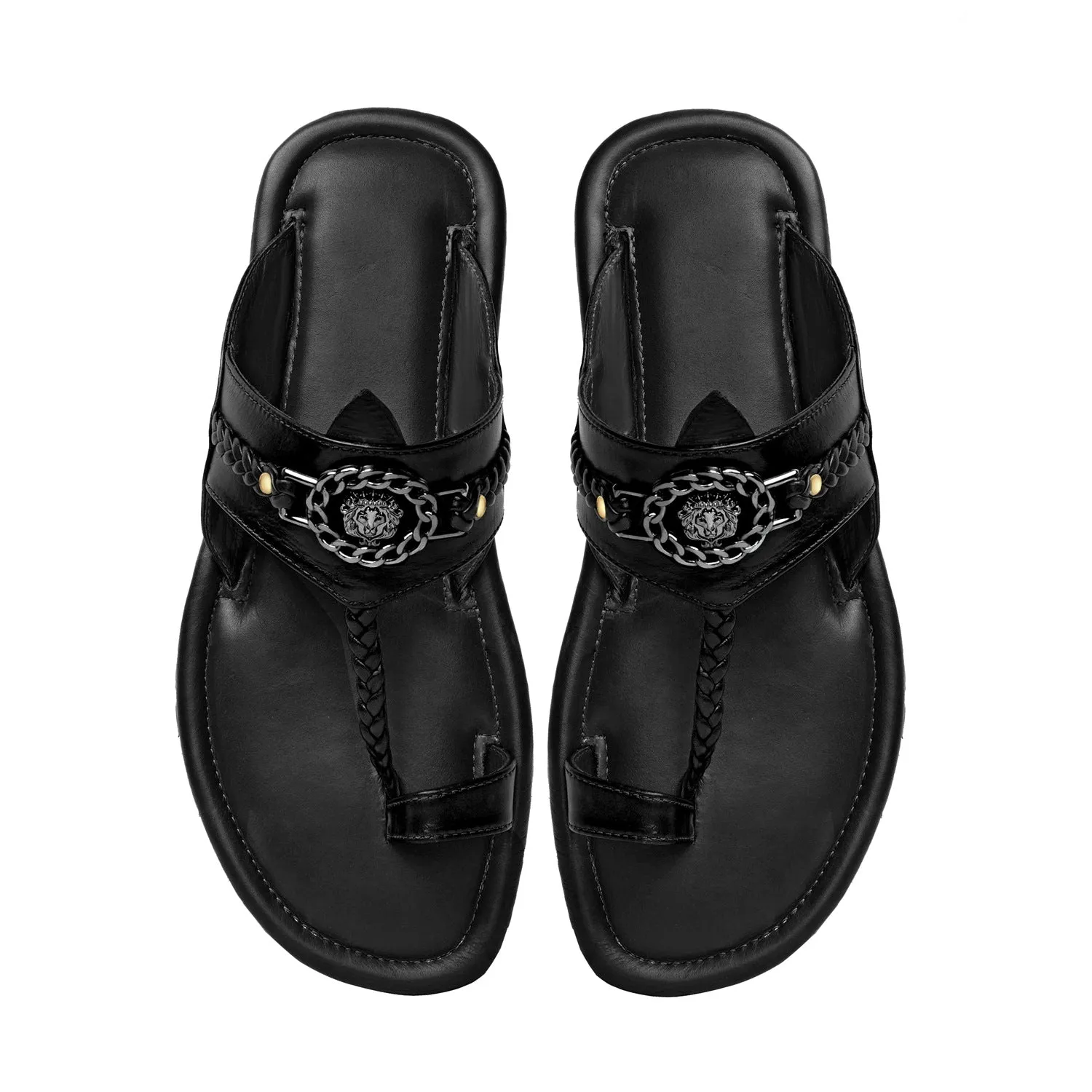 Traditional Kolhapuri Black slipper