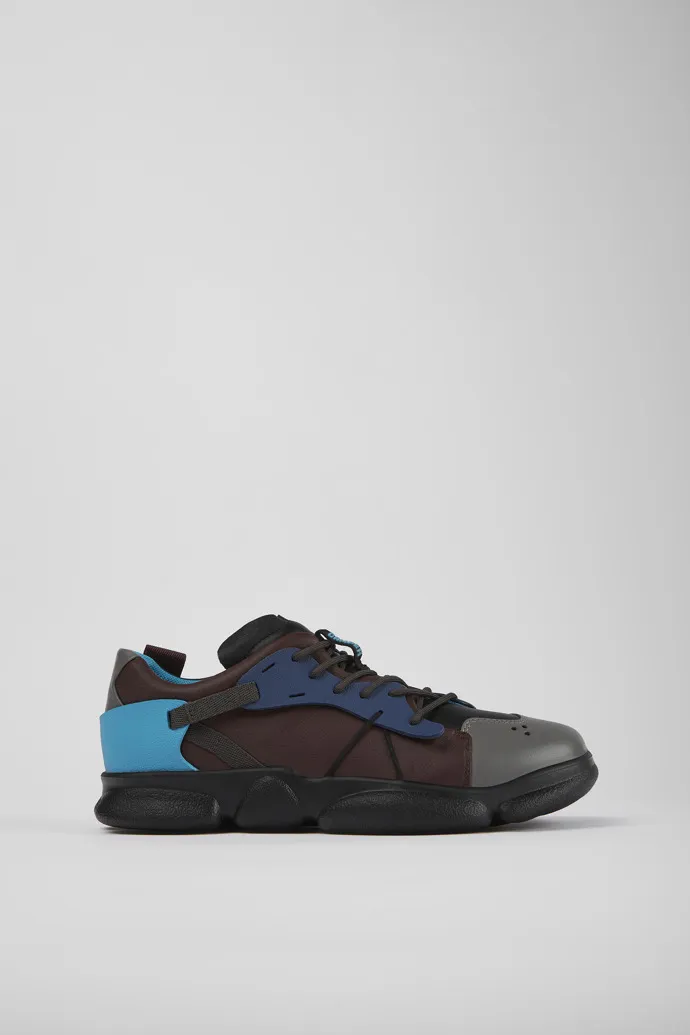 Twins Multicolored leather and textile sneakers for men