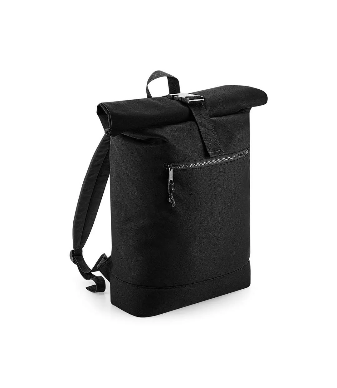 Unisex recycled roll-top backpack one size black Bagbase