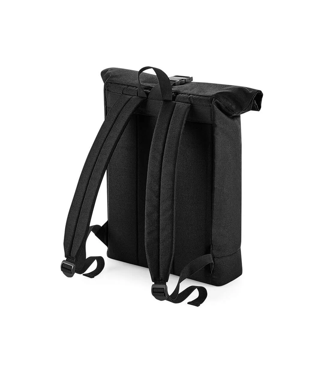 Unisex recycled roll-top backpack one size black Bagbase