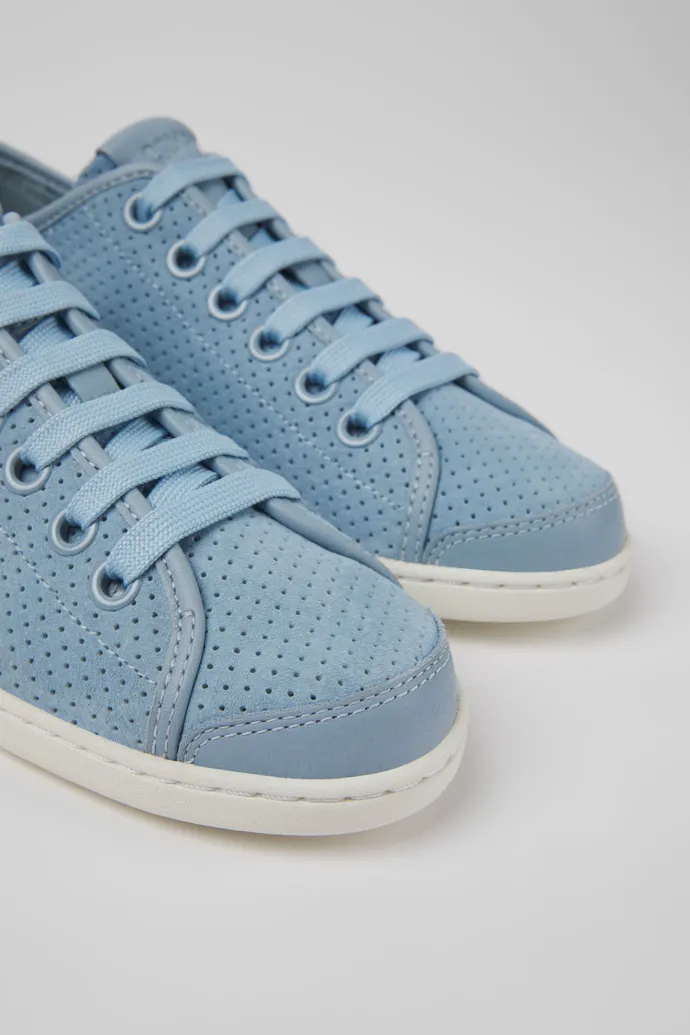 Uno Blue nubuck and leather sneakers for women