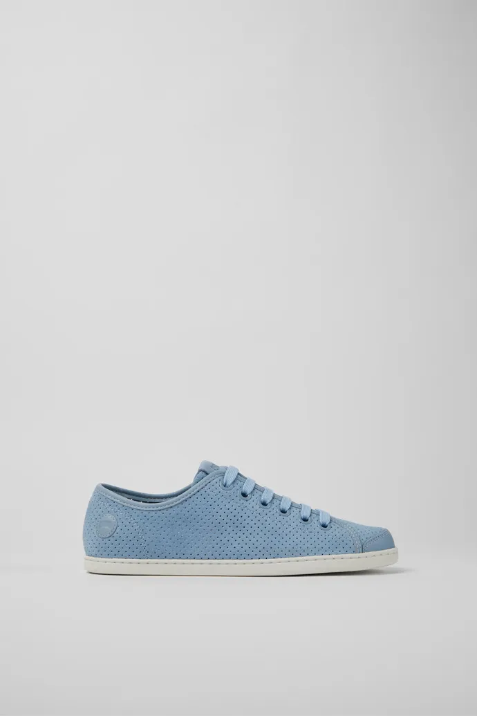 Uno Blue nubuck and leather sneakers for women