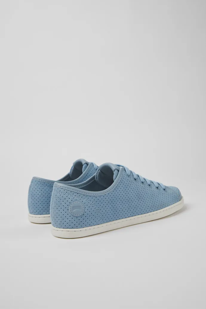 Uno Blue nubuck and leather sneakers for women