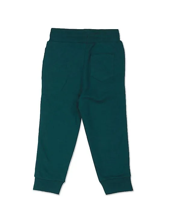 U.S. Polo Assn. Kids Boys Dark Green Elasticized Waist Printed Joggers