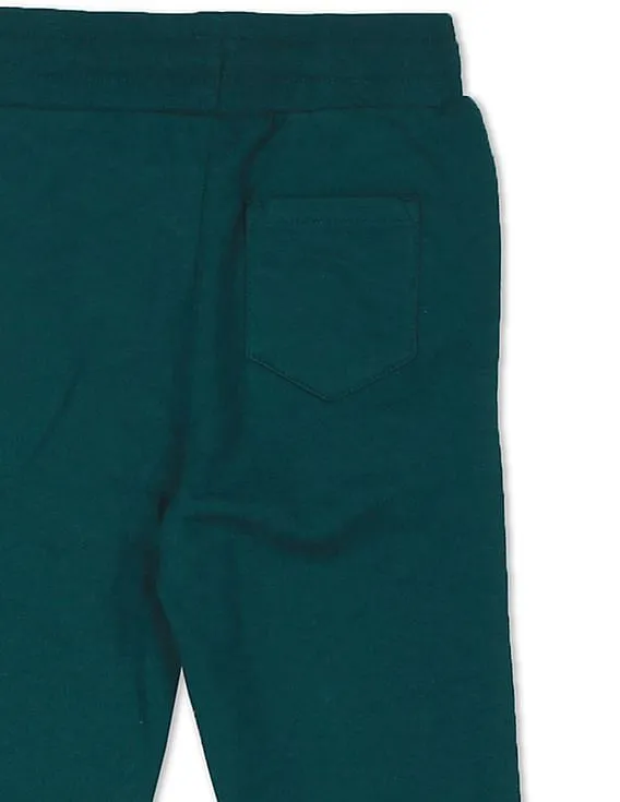 U.S. Polo Assn. Kids Boys Dark Green Elasticized Waist Printed Joggers