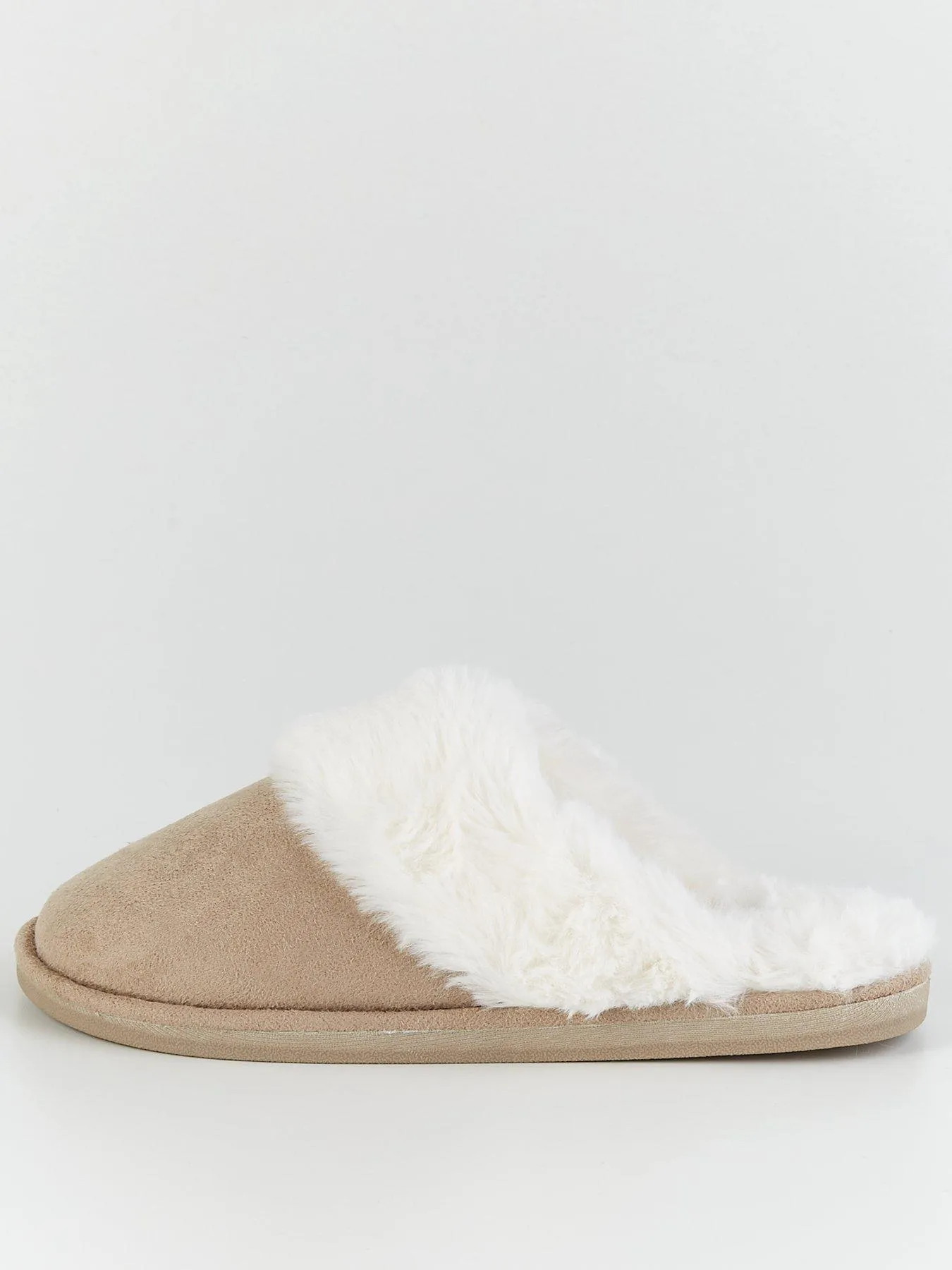 V by Very Closed Toe Mule Slipper - Brown