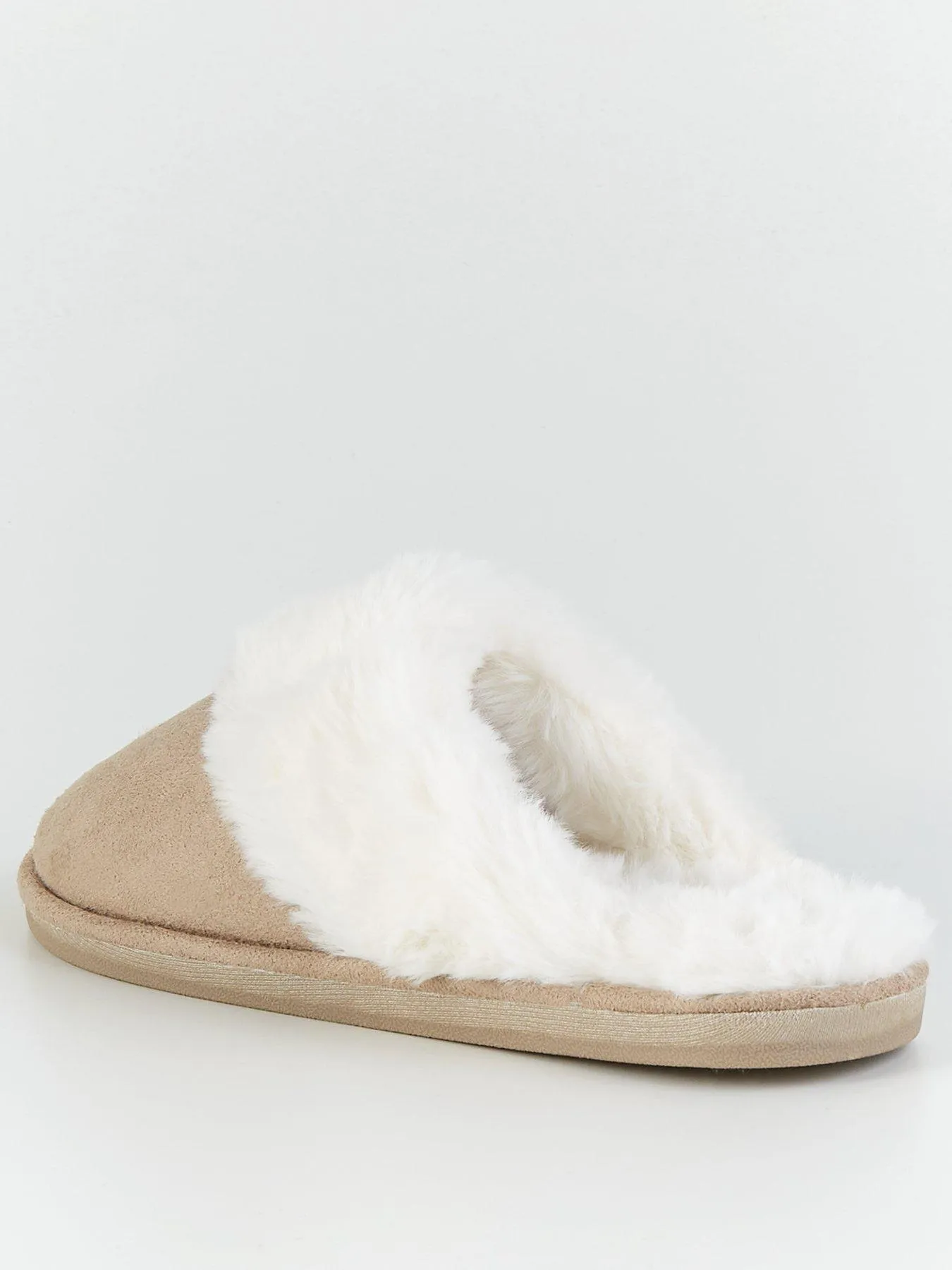 V by Very Closed Toe Mule Slipper - Brown