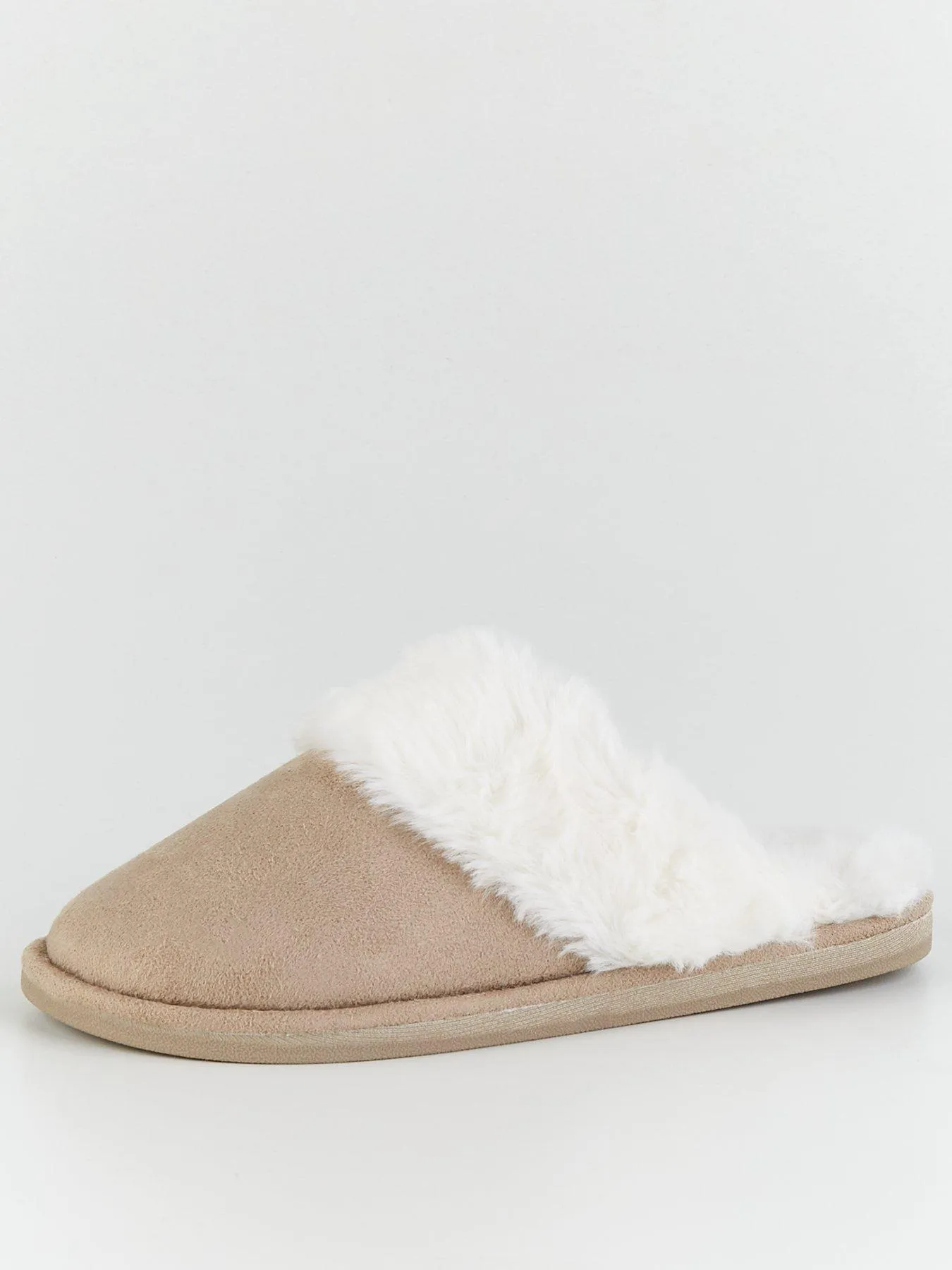 V by Very Closed Toe Mule Slipper - Brown