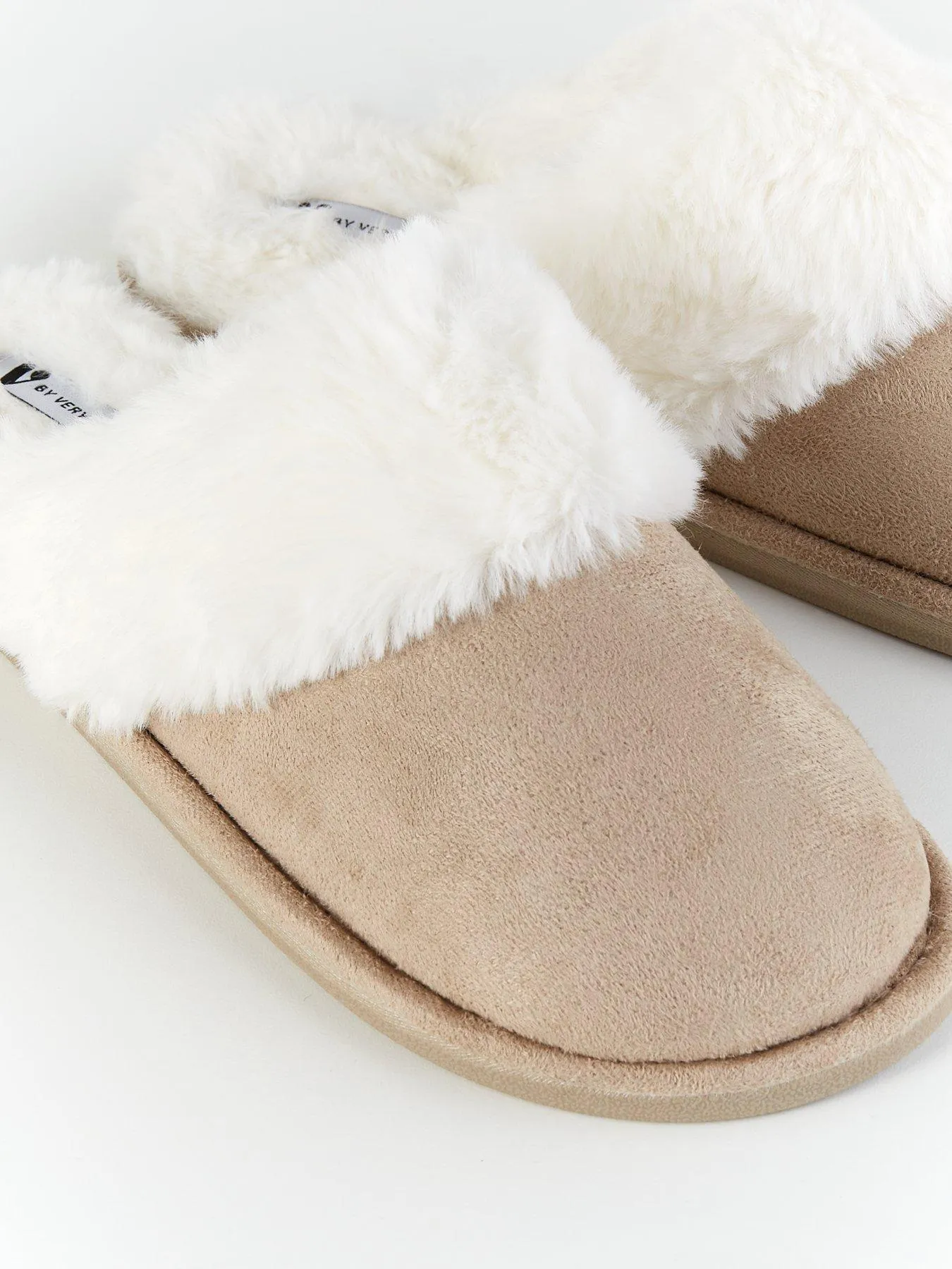 V by Very Closed Toe Mule Slipper - Brown