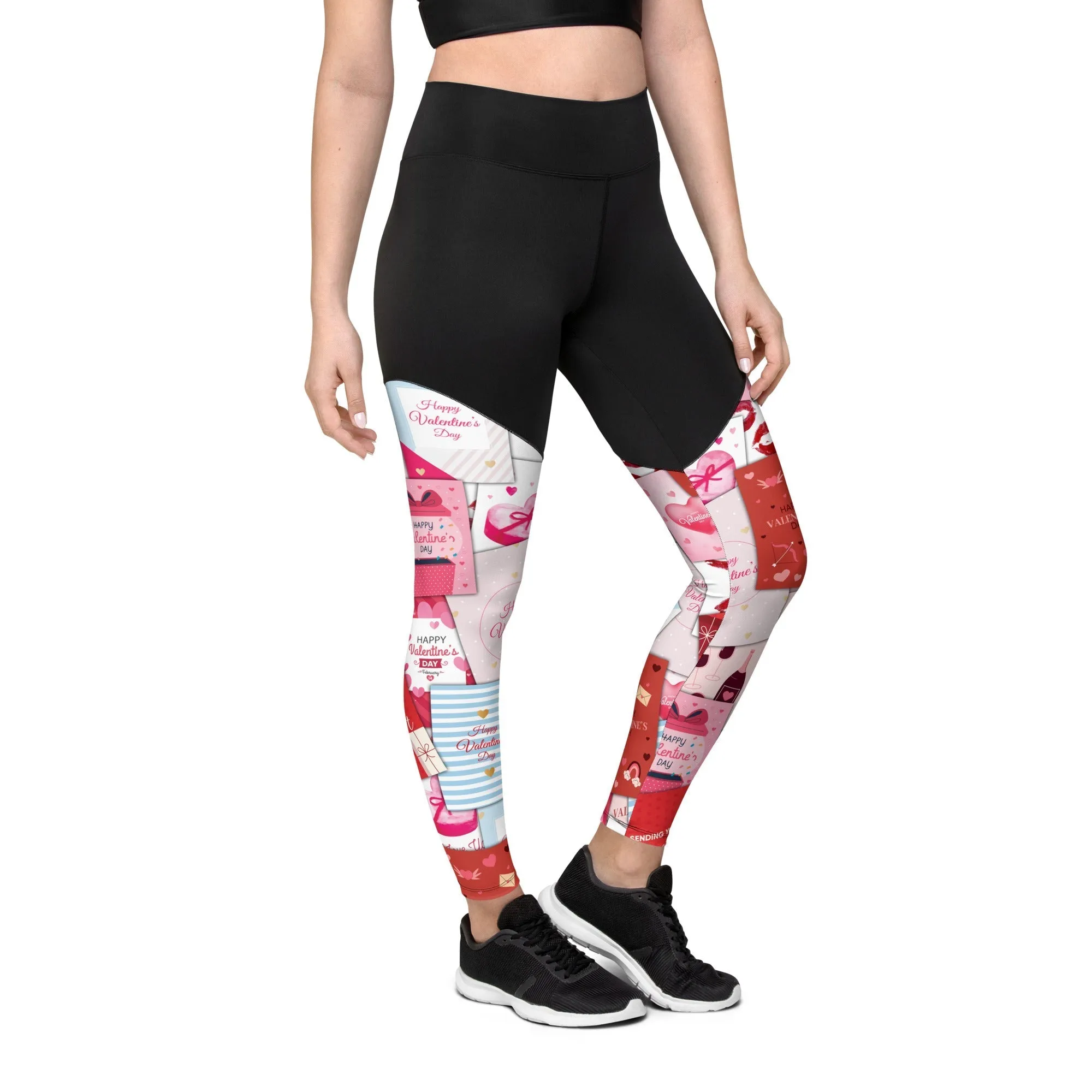 Valentine's Day Cards Compression Leggings