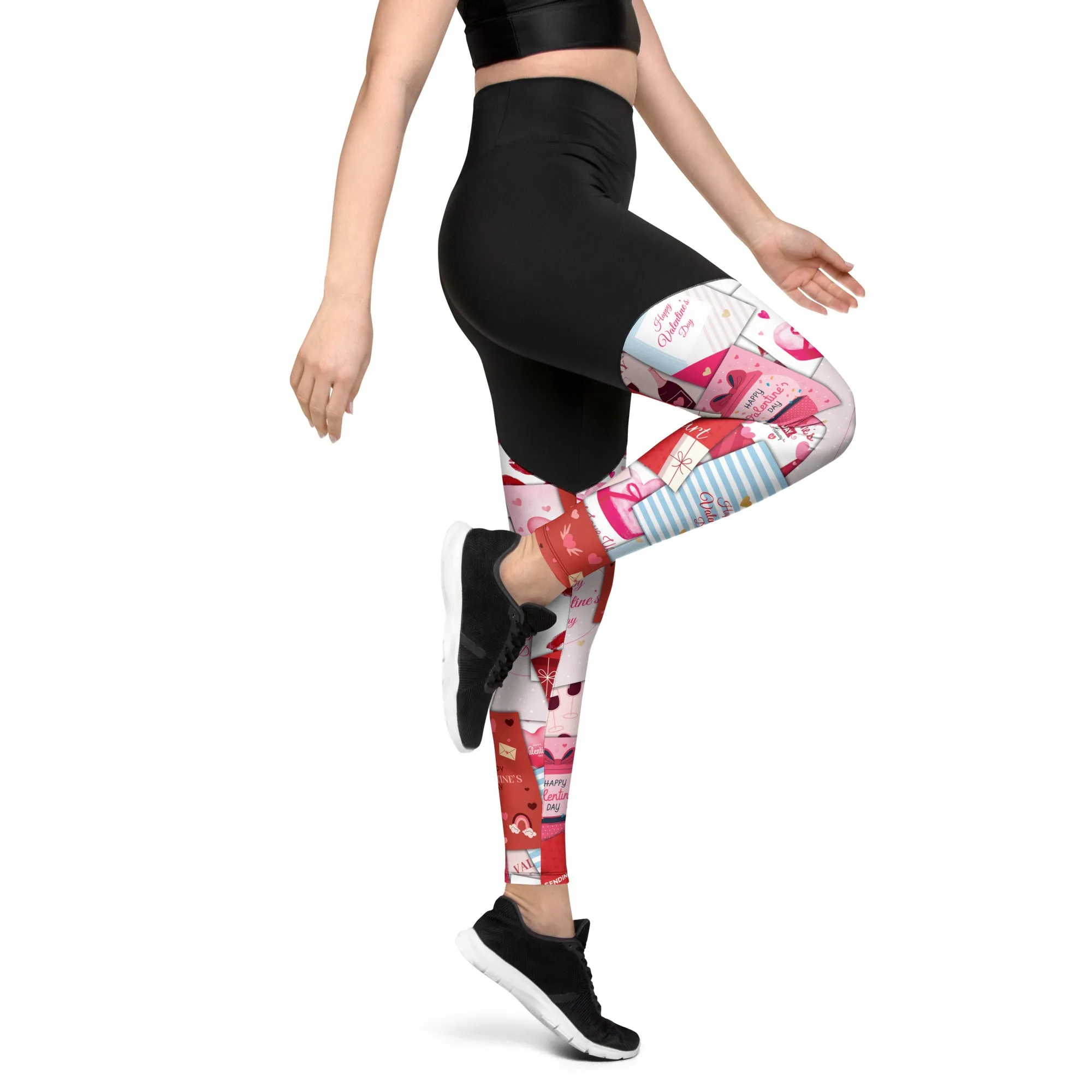 Valentine's Day Cards Compression Leggings