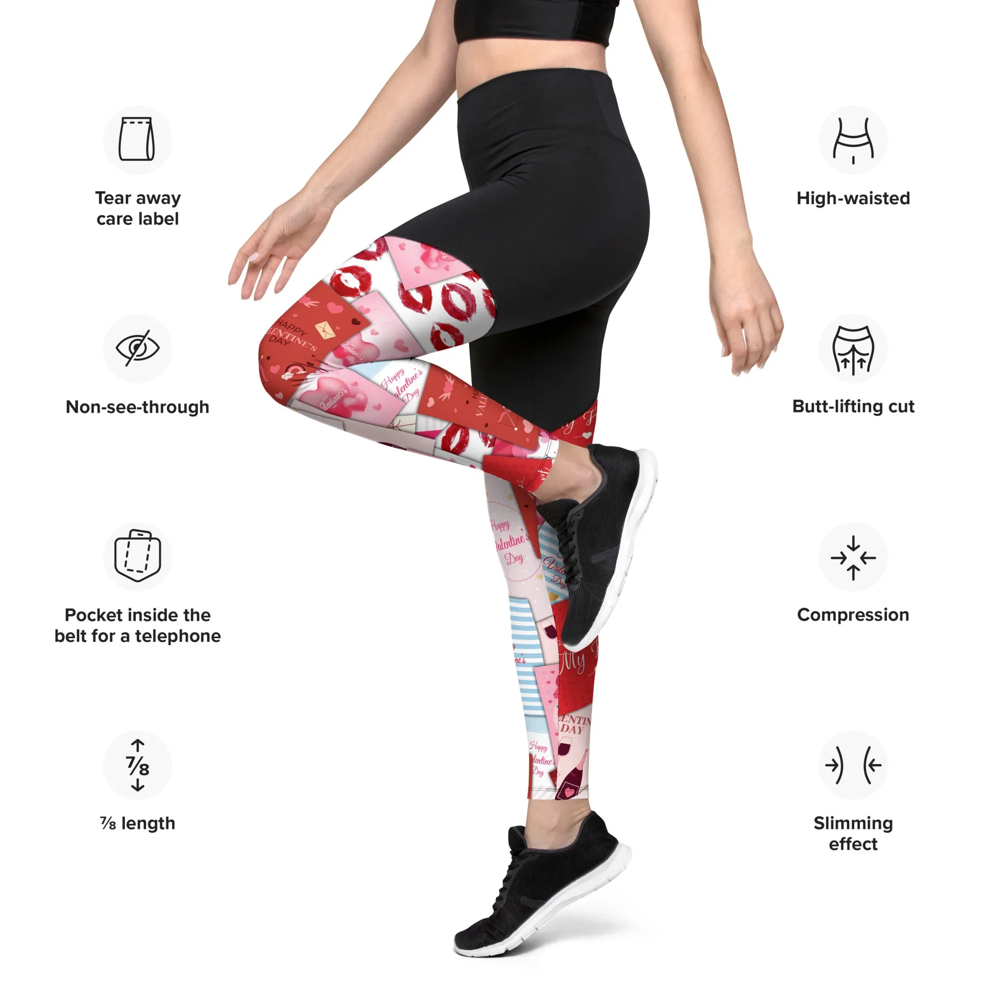 Valentine's Day Cards Compression Leggings