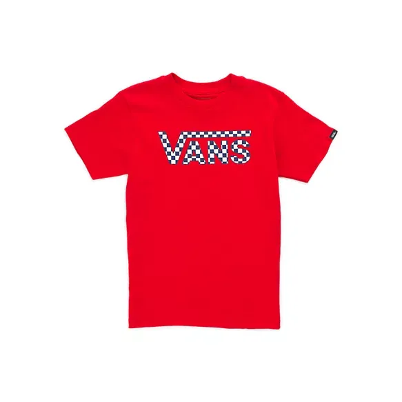 Vans Classic Logo Racing Boys T-Shirt - Red / Checkerboard