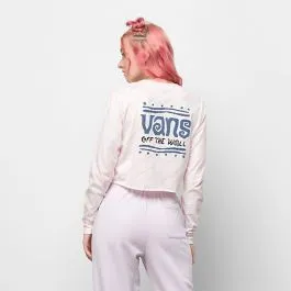 Vans Measured Long Sleeve Womens Crop Top in Cradle Pink