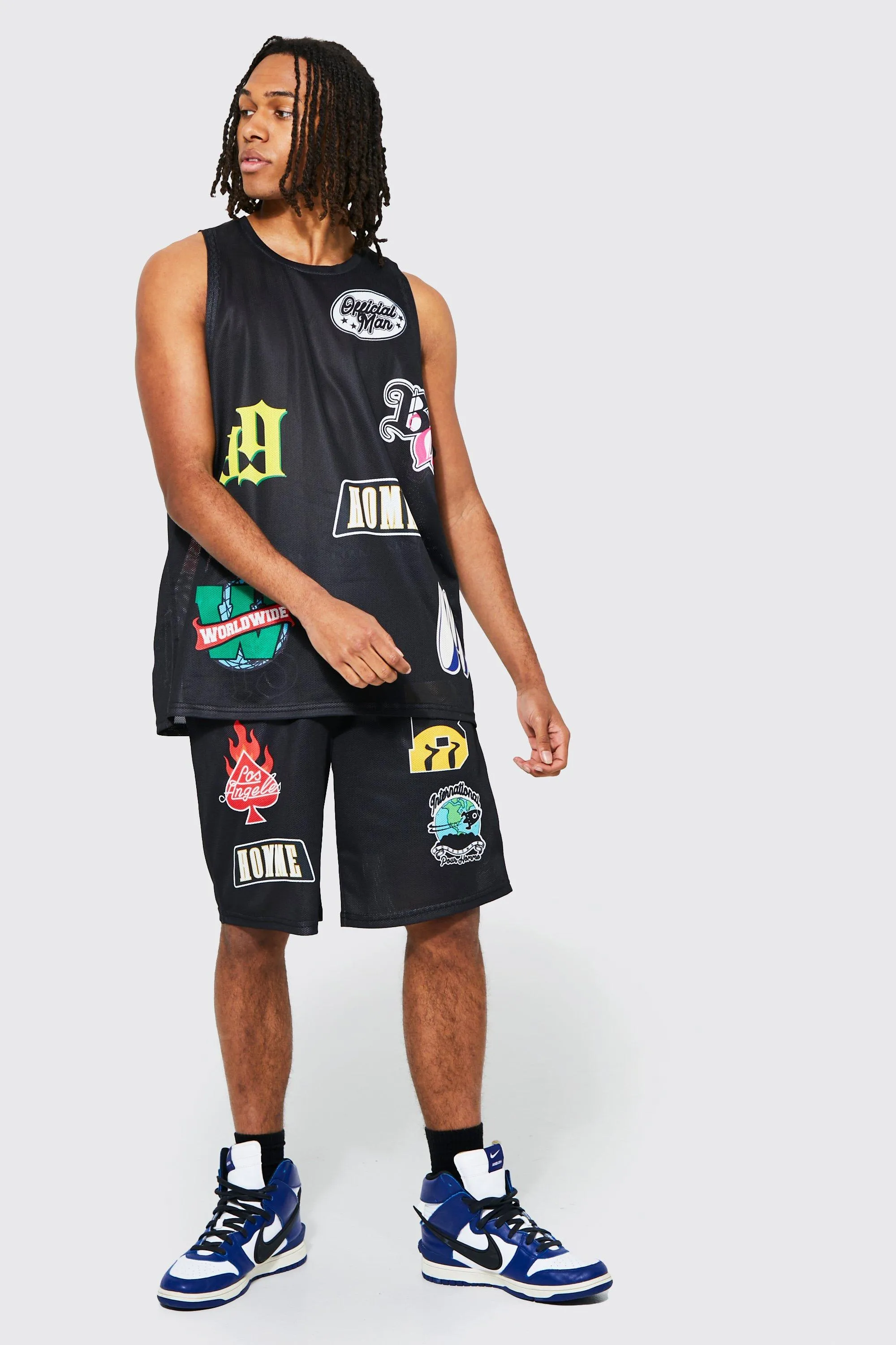  Varsity Badge Basketball Vest & Short Set