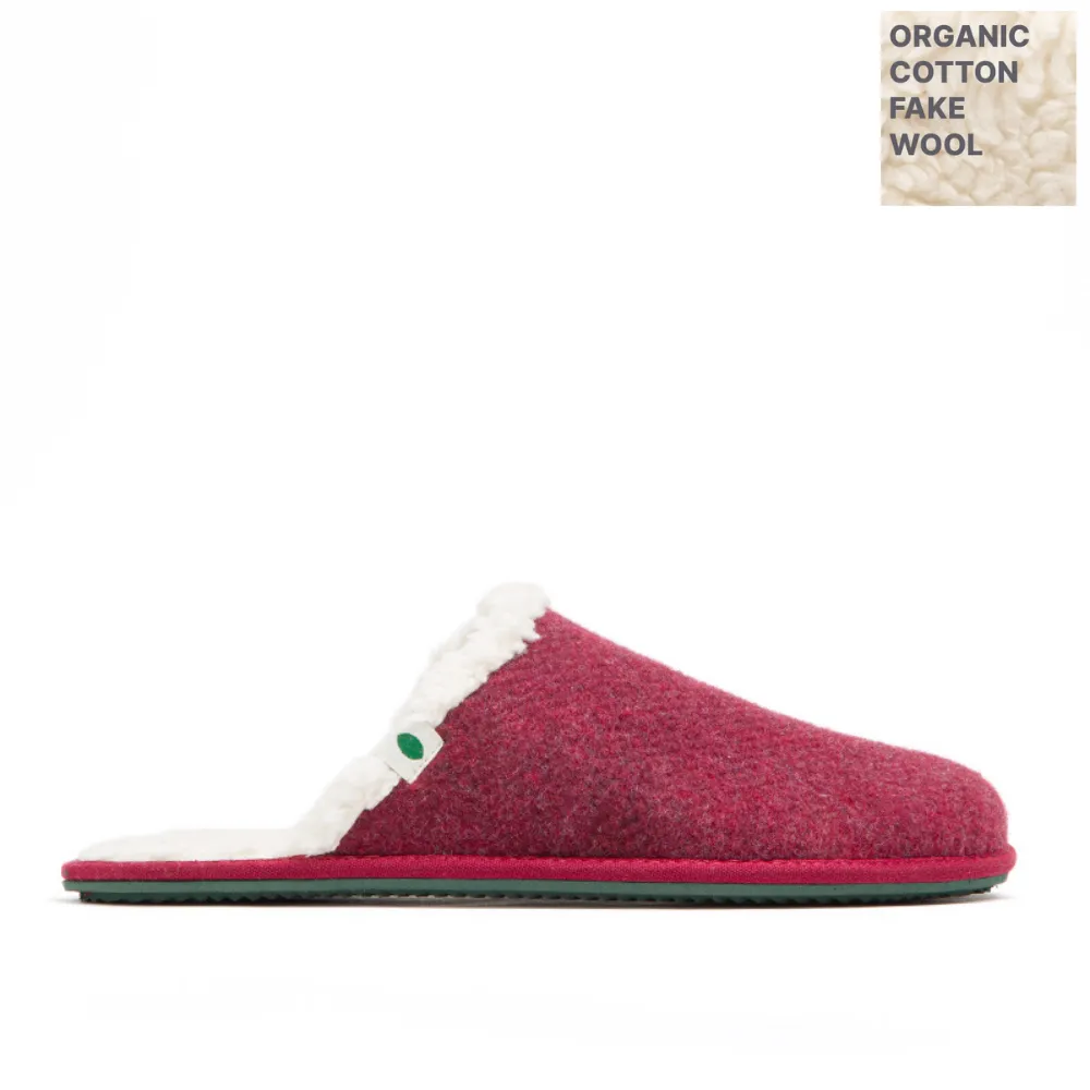 Vegan home slipper bordeaux SAW001