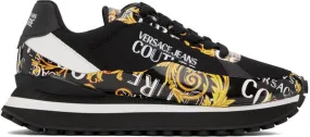 Versace Jeans Couture Black & Gold Fondo Spyke Sneakers