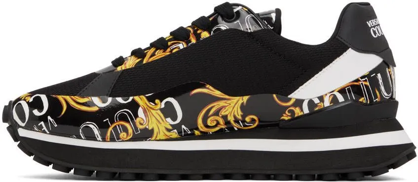 Versace Jeans Couture Black & Gold Fondo Spyke Sneakers