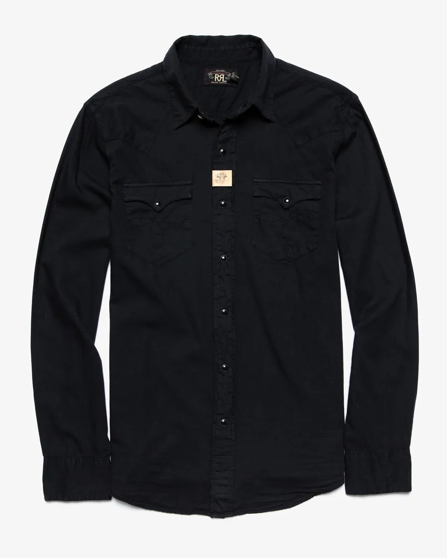 VINTAGE TWILL WESTERN SHIRT POLO BLACK