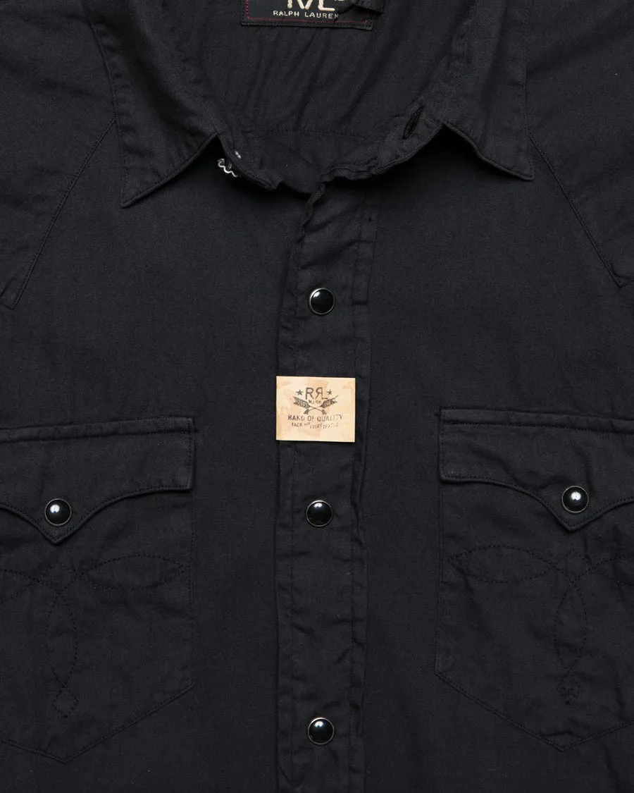 VINTAGE TWILL WESTERN SHIRT POLO BLACK