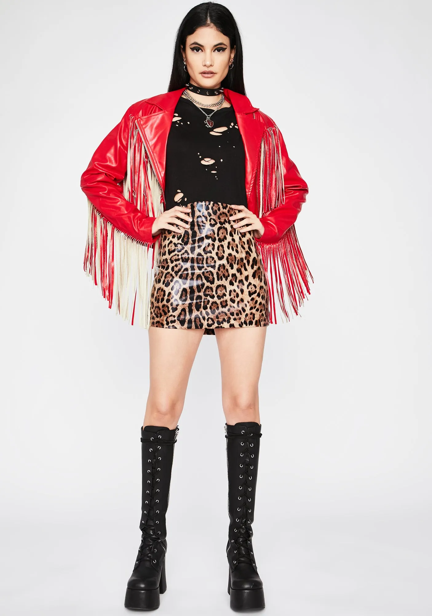 Wild Actions Leopard Skirt-