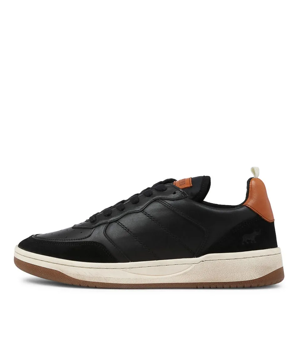 WILD RHINO Urban Black Leather Sneakers