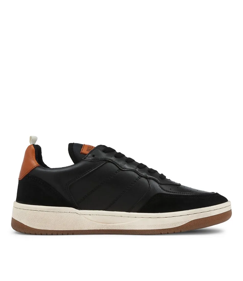 WILD RHINO Urban Black Leather Sneakers