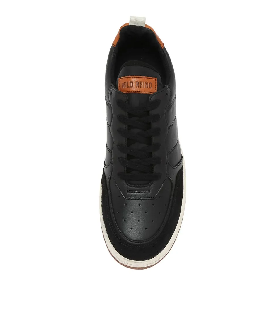 WILD RHINO Urban Black Leather Sneakers