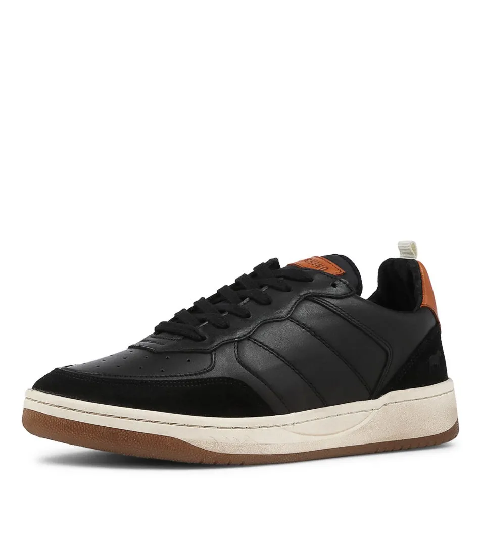 WILD RHINO Urban Black Leather Sneakers