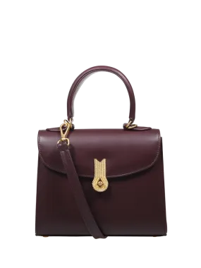 WOMAN AMATO DANIELE BORDEAUX CALF LEATHER BIG QUEEN HANDBAG