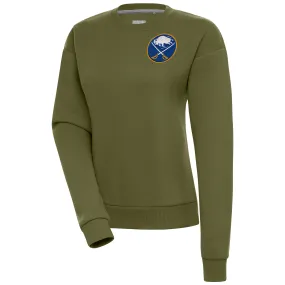 Women's Buffalo Sabres Antigua Olive Victory Pullover Sweatshirt