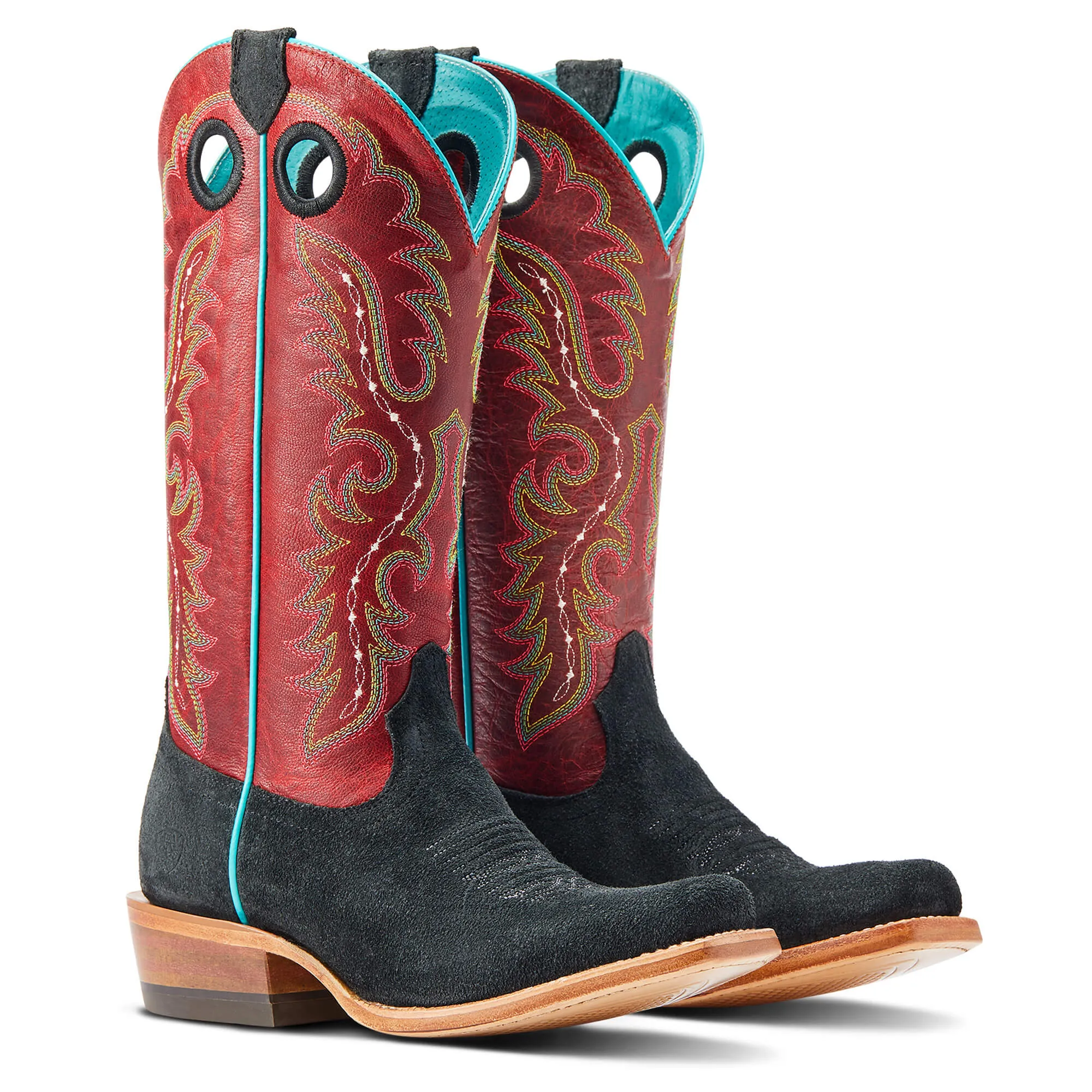 Women’s futurity boon western boot black roughtout / crimson|10044402