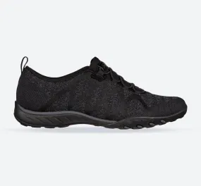 Women's Wide Fit Skechers 100301 Relaxed Fit Breathe Easy Infi Knity Sneakers - Black