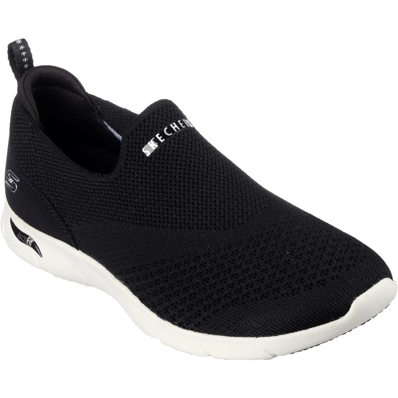 Women's Wide Fit Skechers 104164 Arch Fit Refine Don't Go Sneakers - Black